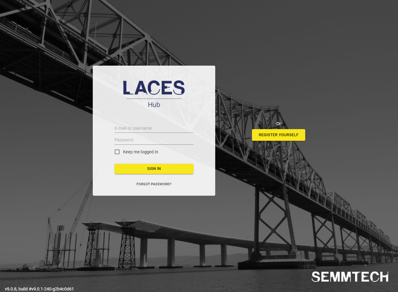 Login screen