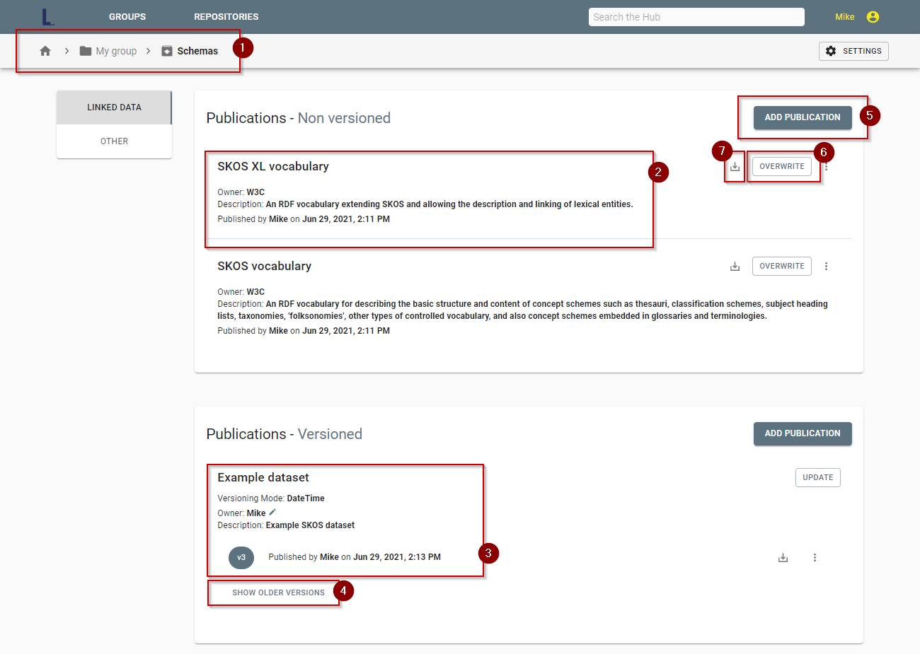 Repository content